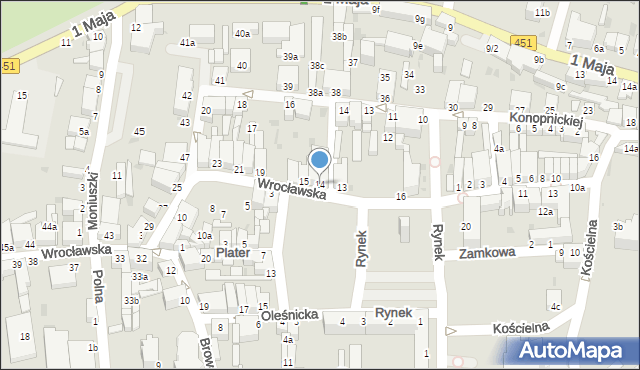 Bierutów, Wrocławska, 14, mapa Bierutów