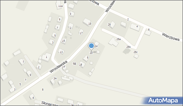 Bierzyce, Wrocławska, 22, mapa Bierzyce