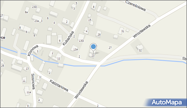 Bierzyce, Wrocławska, 25, mapa Bierzyce