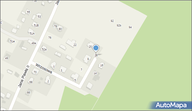 Bilcza, Wrzosowa, 18, mapa Bilcza