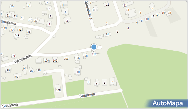 Bogucin, Wrzosowa, 110, mapa Bogucin