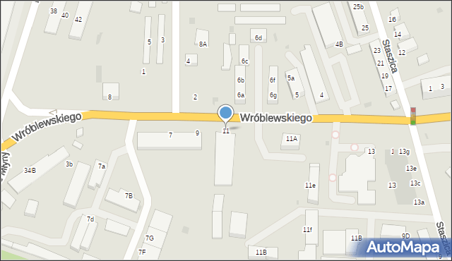 Bolesławiec, Wróblewskiego Walerego, gen., 11, mapa Bolesławca