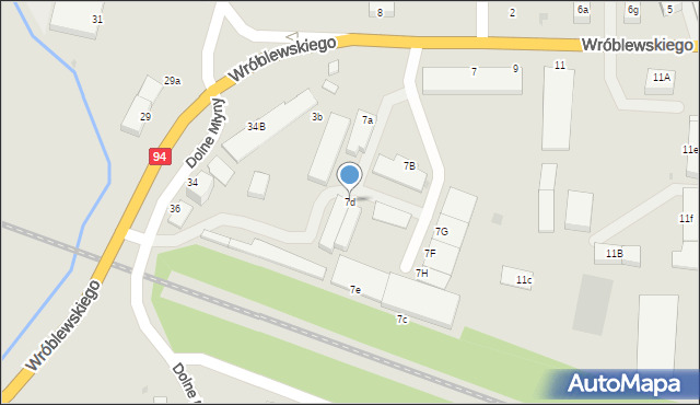 Bolesławiec, Wróblewskiego Walerego, gen., 7d, mapa Bolesławca