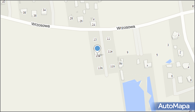 Borki Siedleckie, Wrzosowa, 13a, mapa Borki Siedleckie