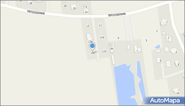 Borki Siedleckie, Wrzosowa, 13b, mapa Borki Siedleckie