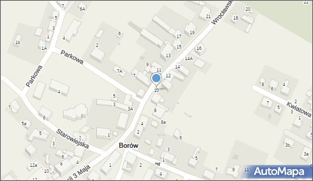 Borów, Wrocławska, 10, mapa Borów
