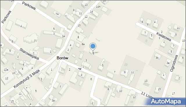 Borów, Wrocławska, 6, mapa Borów