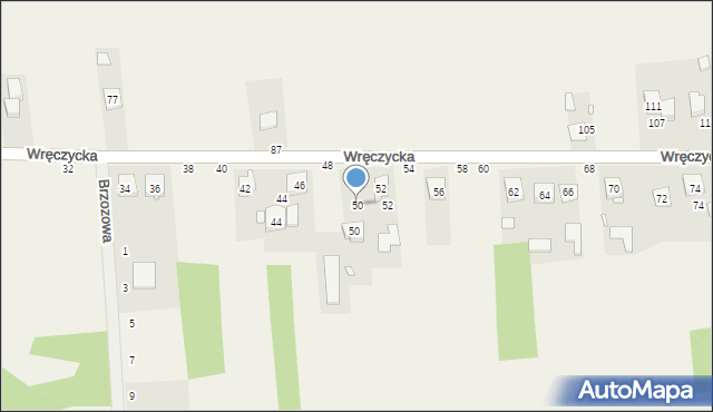 Borowe, Wręczycka, 50, mapa Borowe