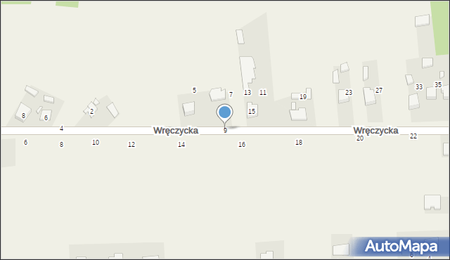 Borowe, Wręczycka, 9, mapa Borowe