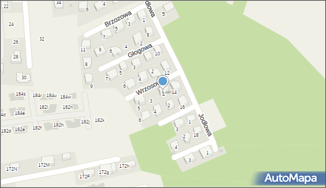 Bosutów, Wrzosowa, 1, mapa Bosutów