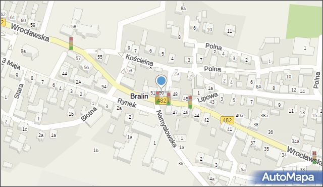 Bralin, Wrocławska, 50, mapa Bralin