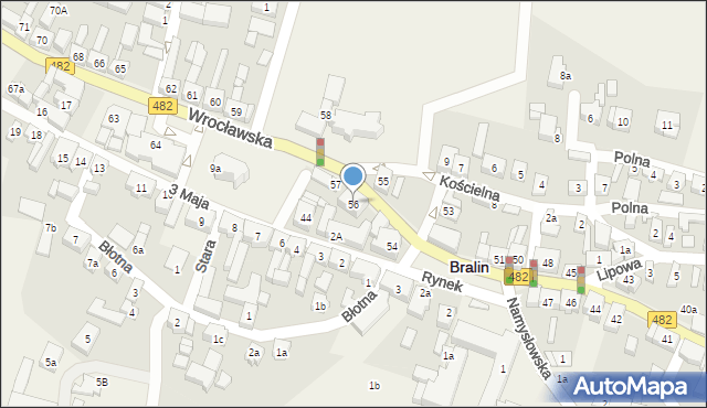 Bralin, Wrocławska, 56, mapa Bralin
