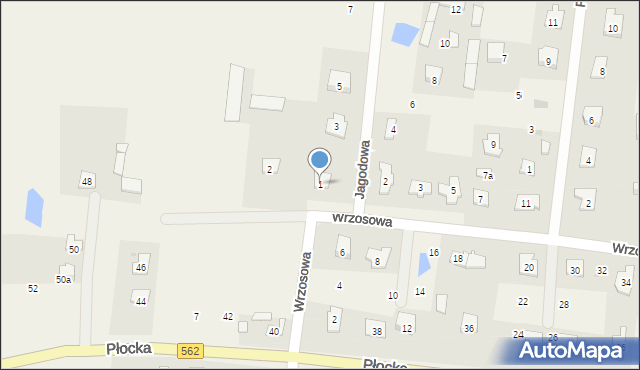 Brwilno, Wrzosowa, 1, mapa Brwilno