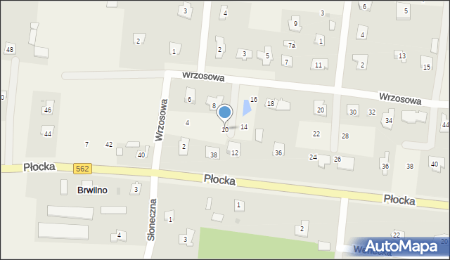Brwilno, Wrzosowa, 10, mapa Brwilno