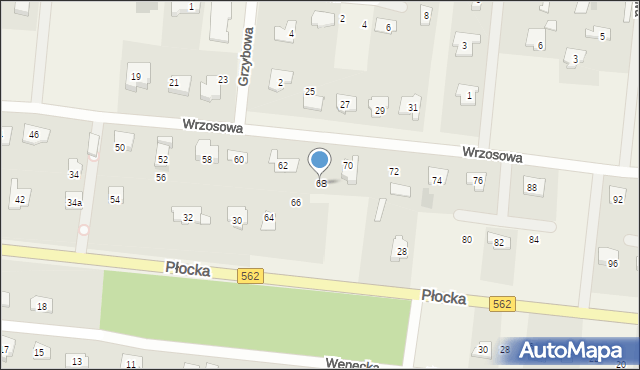 Brwilno, Wrzosowa, 68, mapa Brwilno