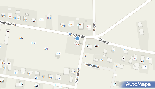 Brzezia Łąka, Wrocławska, 108, mapa Brzezia Łąka