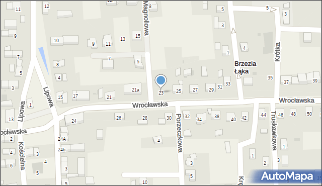 Brzezia Łąka, Wrocławska, 23, mapa Brzezia Łąka