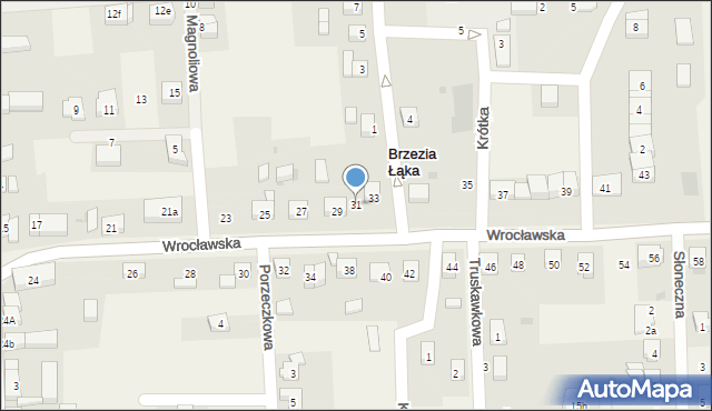 Brzezia Łąka, Wrocławska, 31, mapa Brzezia Łąka