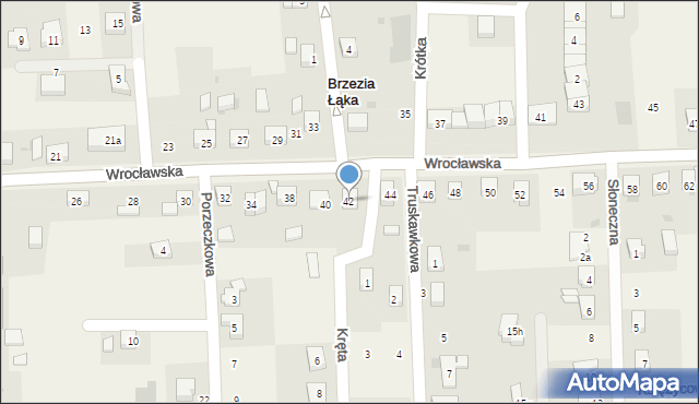 Brzezia Łąka, Wrocławska, 42, mapa Brzezia Łąka