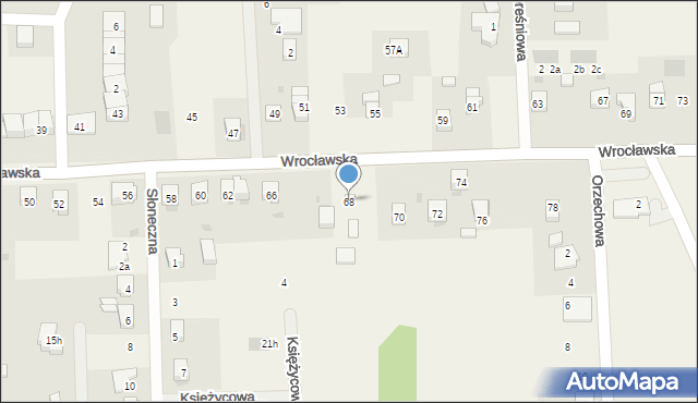 Brzezia Łąka, Wrocławska, 68, mapa Brzezia Łąka