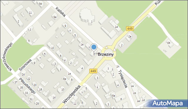 Brzeziny, Wrocławska, 2, mapa Brzeziny