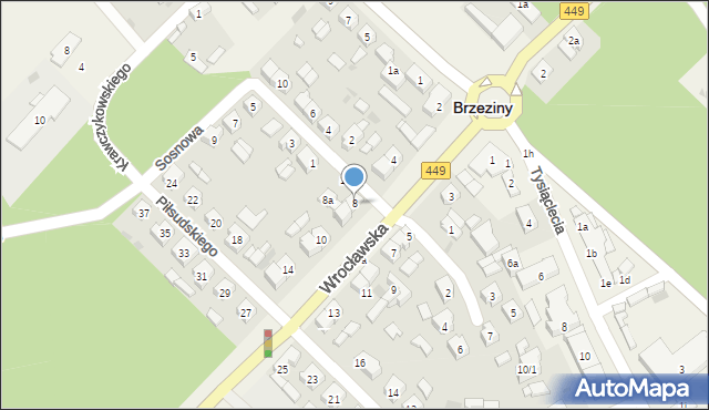 Brzeziny, Wrocławska, 8, mapa Brzeziny