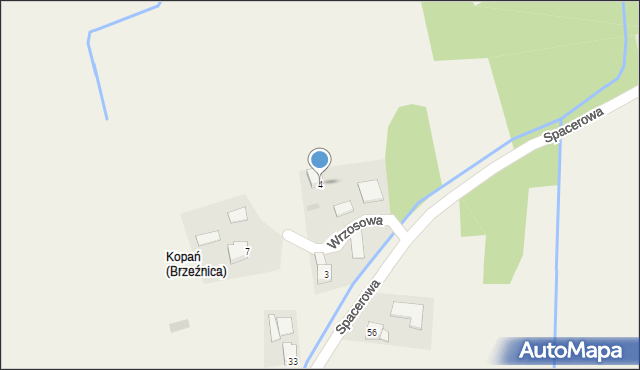 Brzeźnica, Wrzosowa, 4, mapa Brzeźnica
