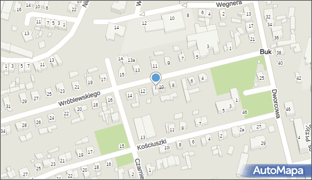 Buk, Wróblewskiego Kazimierza, dr., 10a, mapa Buk