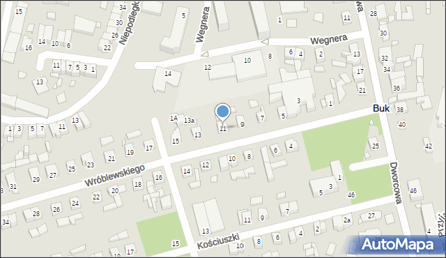 Buk, Wróblewskiego Kazimierza, dr., 11, mapa Buk