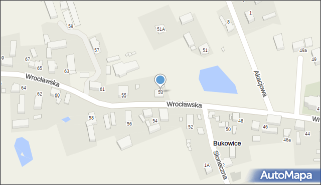 Bukowice, Wrocławska, 53, mapa Bukowice