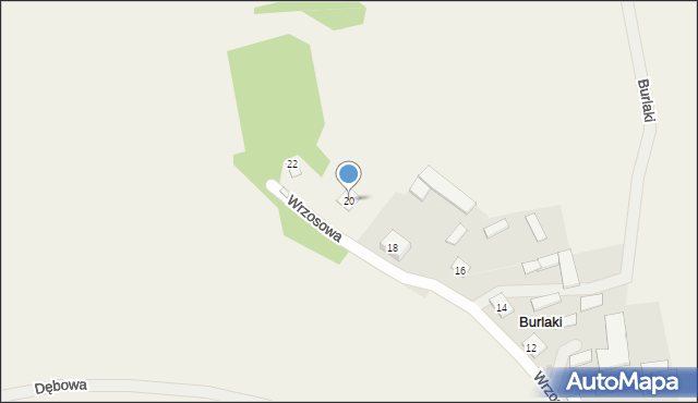 Burlaki, Wrzosowa, 20, mapa Burlaki