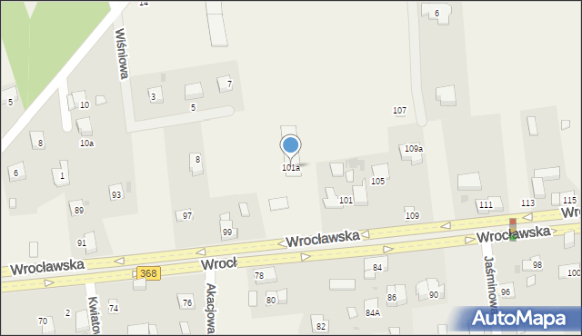 Byków, Wrocławska, 101a, mapa Byków