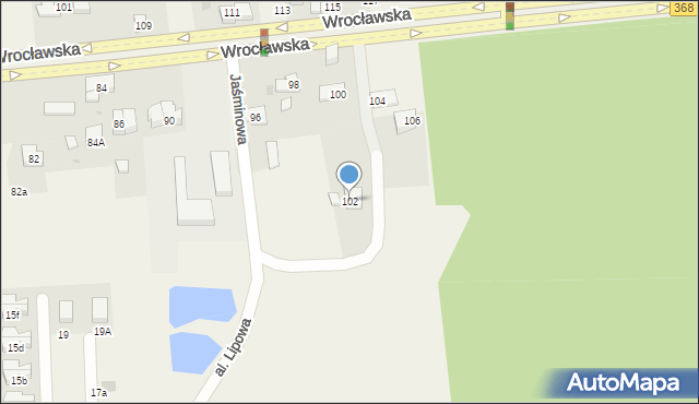 Byków, Wrocławska, 102, mapa Byków