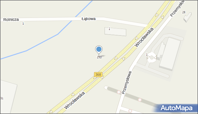 Byków, Wrocławska, 25D, mapa Byków