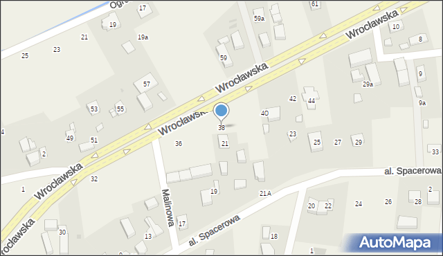 Byków, Wrocławska, 38, mapa Byków