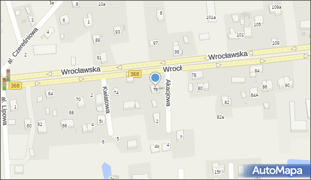 Byków, Wrocławska, 76, mapa Byków