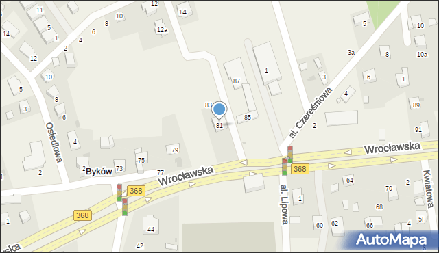Byków, Wrocławska, 81, mapa Byków