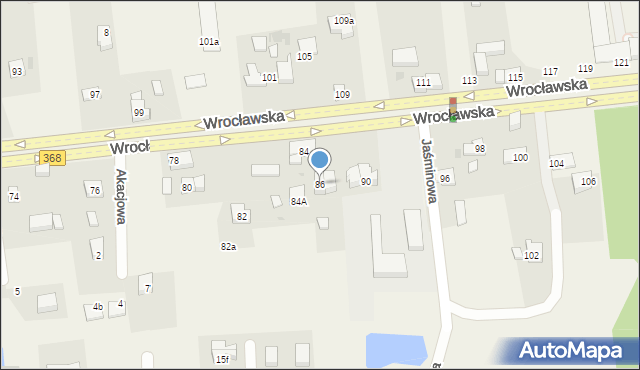 Byków, Wrocławska, 86, mapa Byków