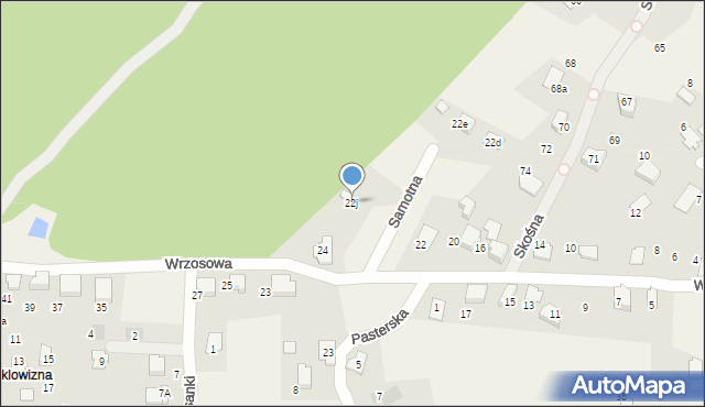 Bystra, Wrzosowa, 22j, mapa Bystra