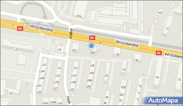 Bytom, Wrocławska, 104, mapa Bytomia