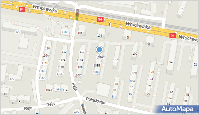 Bytom, Wrocławska, 108A, mapa Bytomia