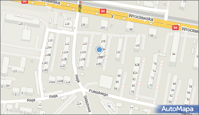 Bytom, Wrocławska, 108B, mapa Bytomia