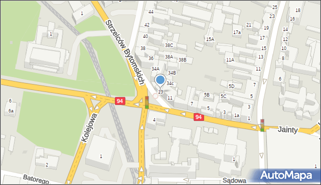 Bytom, Wrocławska, 13, mapa Bytomia