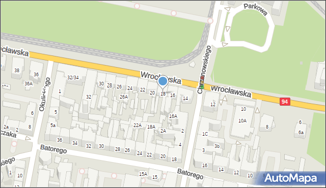 Bytom, Wrocławska, 18, mapa Bytomia