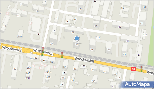 Bytom, Wrocławska, 55, mapa Bytomia