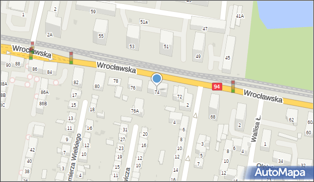 Bytom, Wrocławska, 74, mapa Bytomia