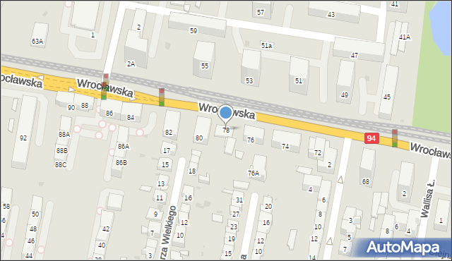 Bytom, Wrocławska, 78, mapa Bytomia
