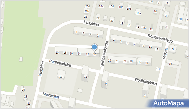 Bytom, Wróblewskiego Zygmunta, gen., 10, mapa Bytomia