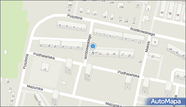 Bytom, Wróblewskiego Zygmunta, gen., 25, mapa Bytomia