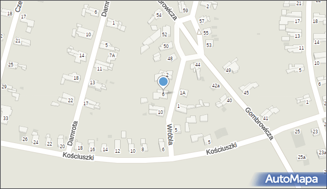 Bytom, Wróbla Jana, 6, mapa Bytomia